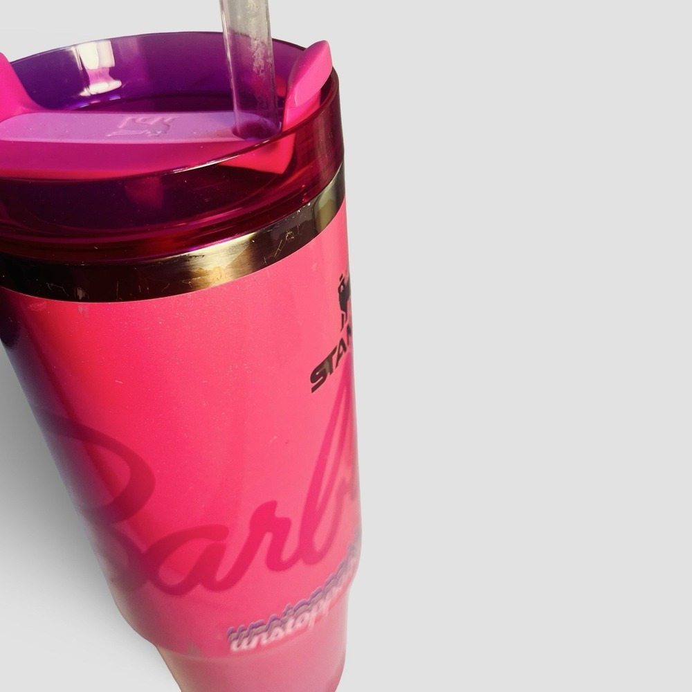 Two Stanley 30 oz. Quencher Insulated Tumbler Barbie And Mint Green Lot - Picture 3 of 7